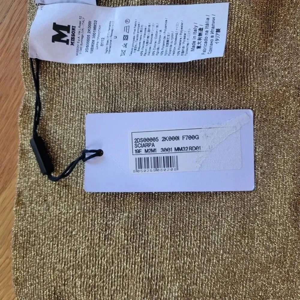 Missoni Sciarpa Blue & Brown Wrap Scarf Made In Italy For Women's